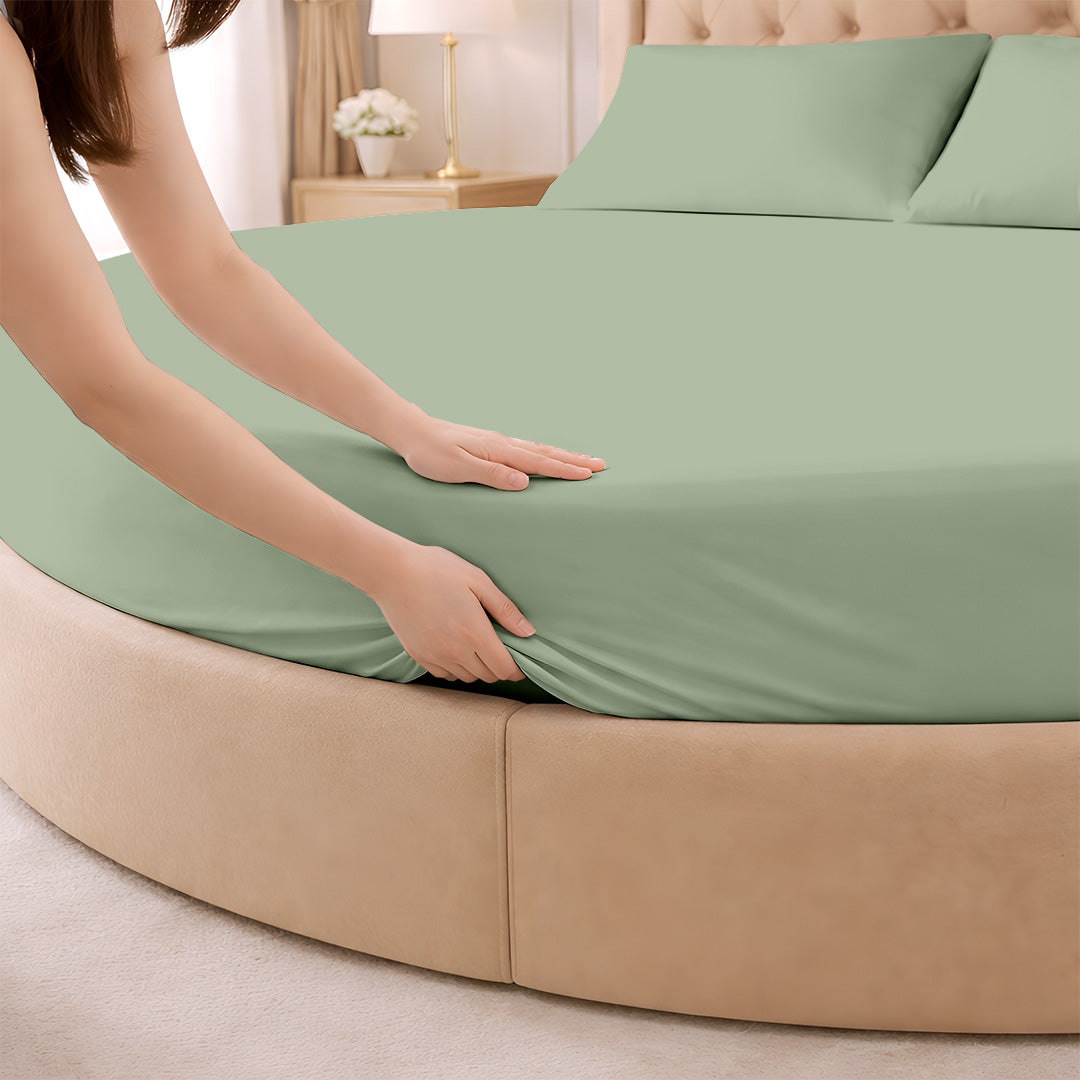 1000 Thread Count Cotton Round Fitted Sheet