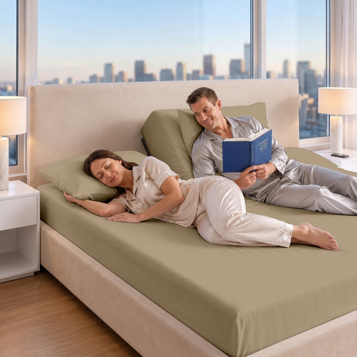 1000 Thread Count Cotton Top Split Fitted Sheet