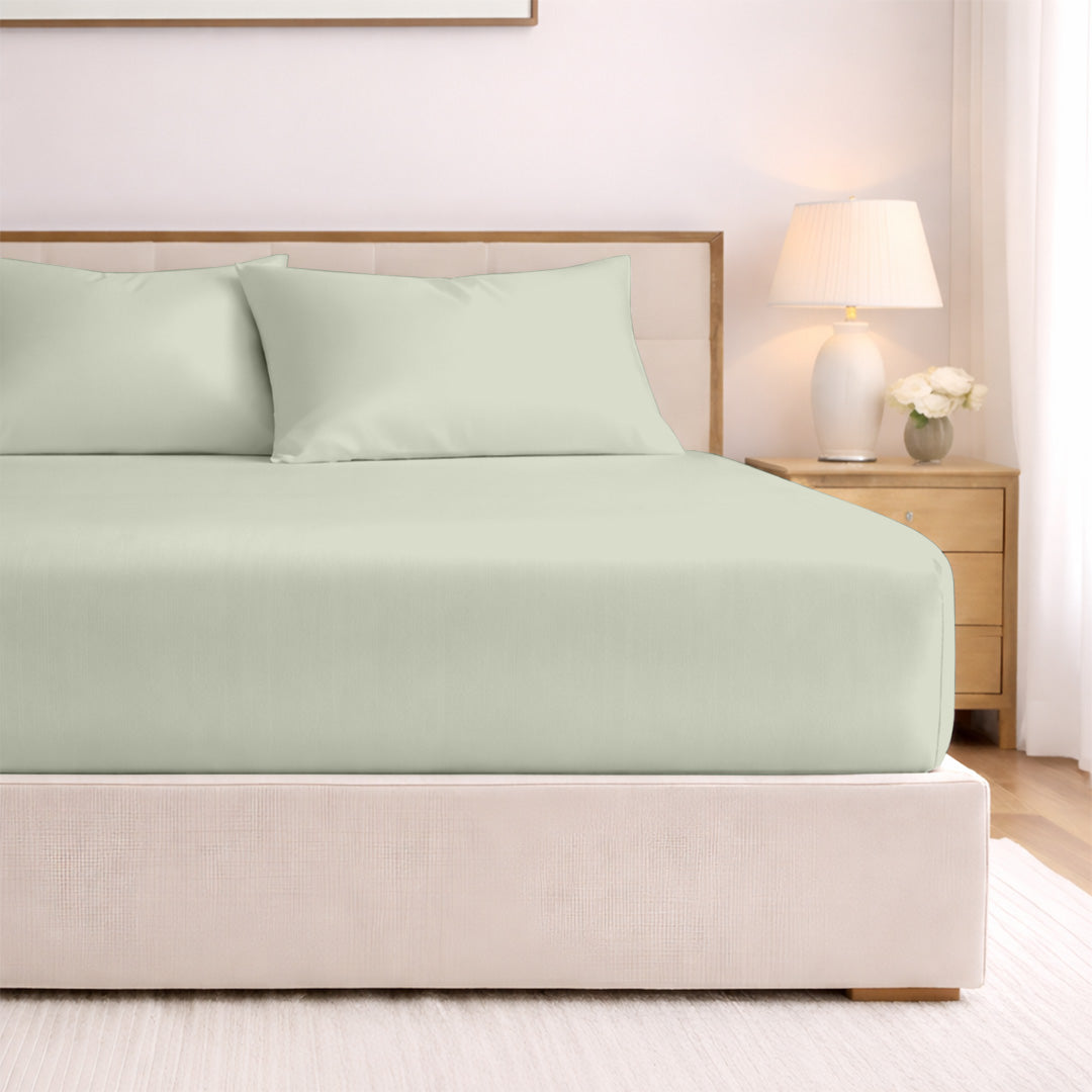 Custom bamboo fitted sheet on oversized mattress