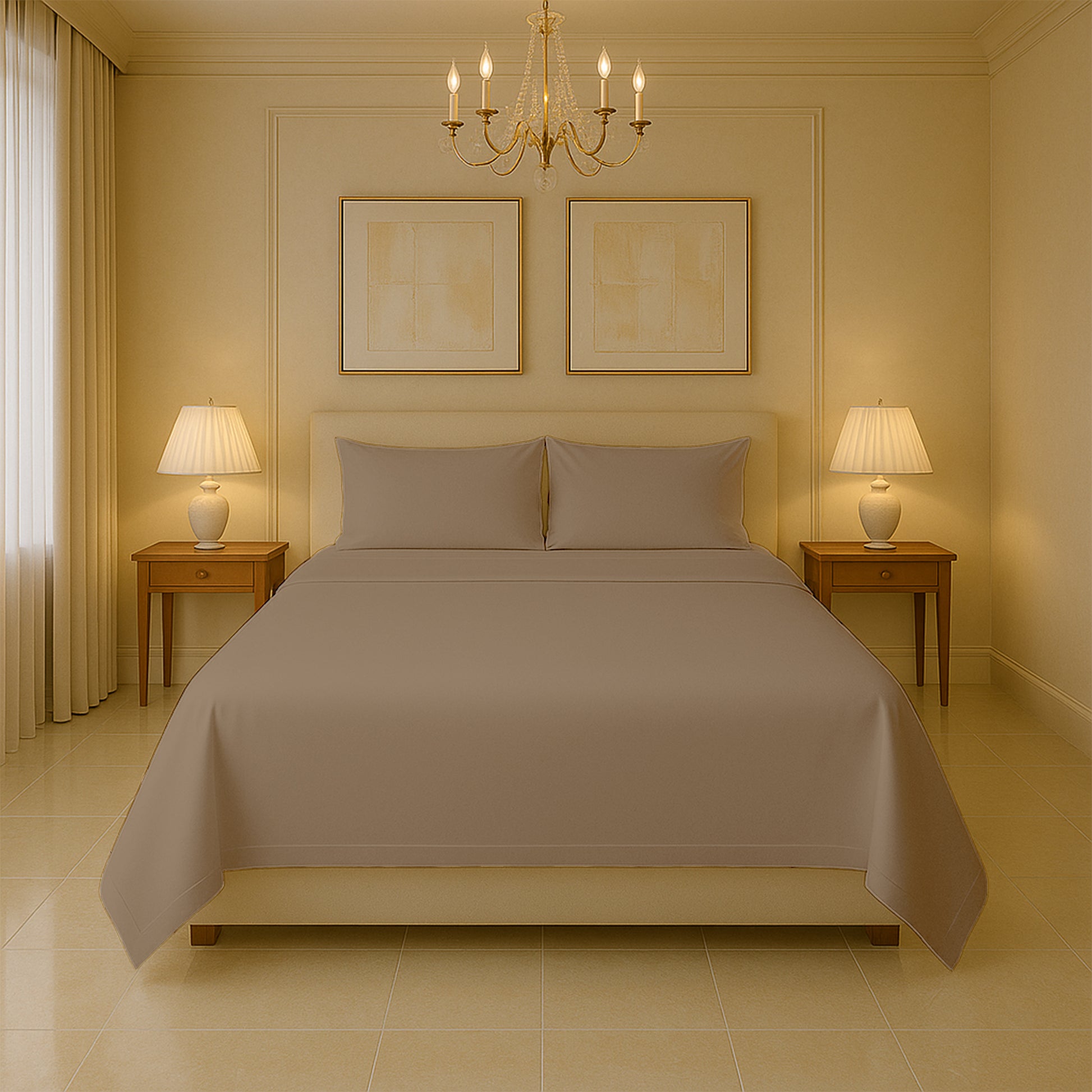 SGI Bedding 400 thread count cotton sheet set with flat sheet, fitted sheet, and pillowcases