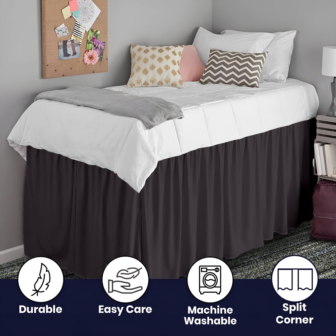 Ruffled Dorm Room Bed Skirt - Dorm Bedding