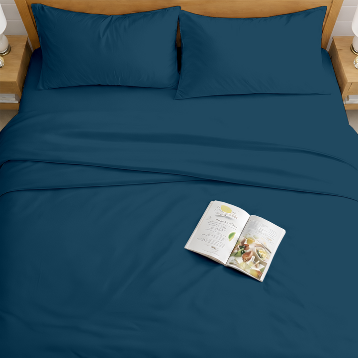 Top view of custom size cotton sheet set