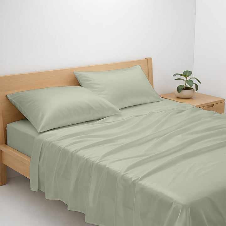 Close-up of bamboo fabric used in custom sheet set