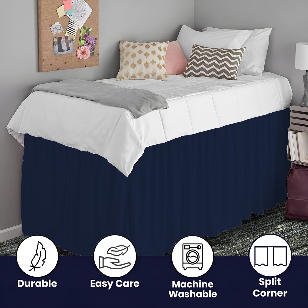 Ruffled Dorm Room Bed Skirt - Dorm Bedding