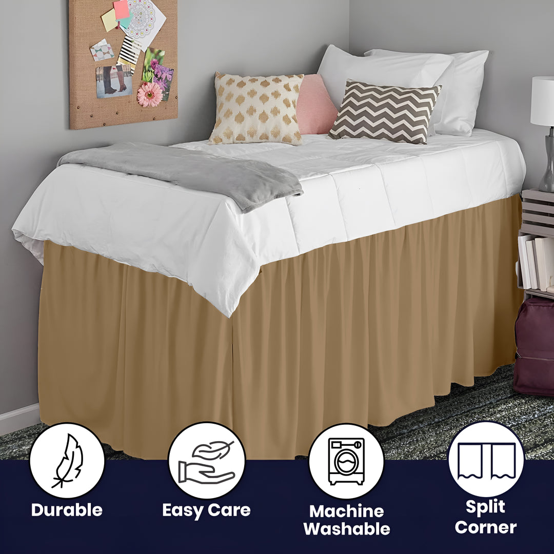 Ruffled Dorm Room Bed Skirt - Dorm Bedding