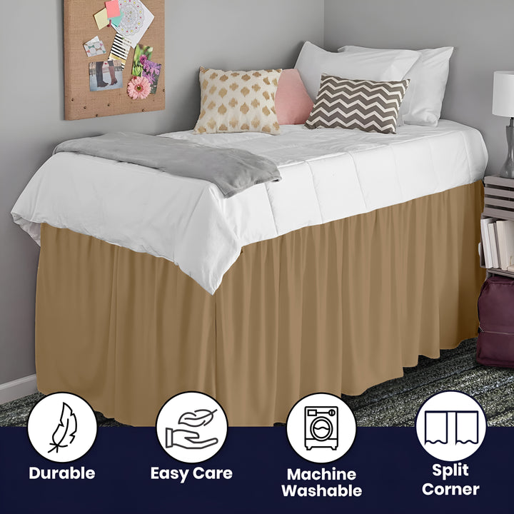 Ruffled Dorm Room Bed Skirt - Dorm Bedding