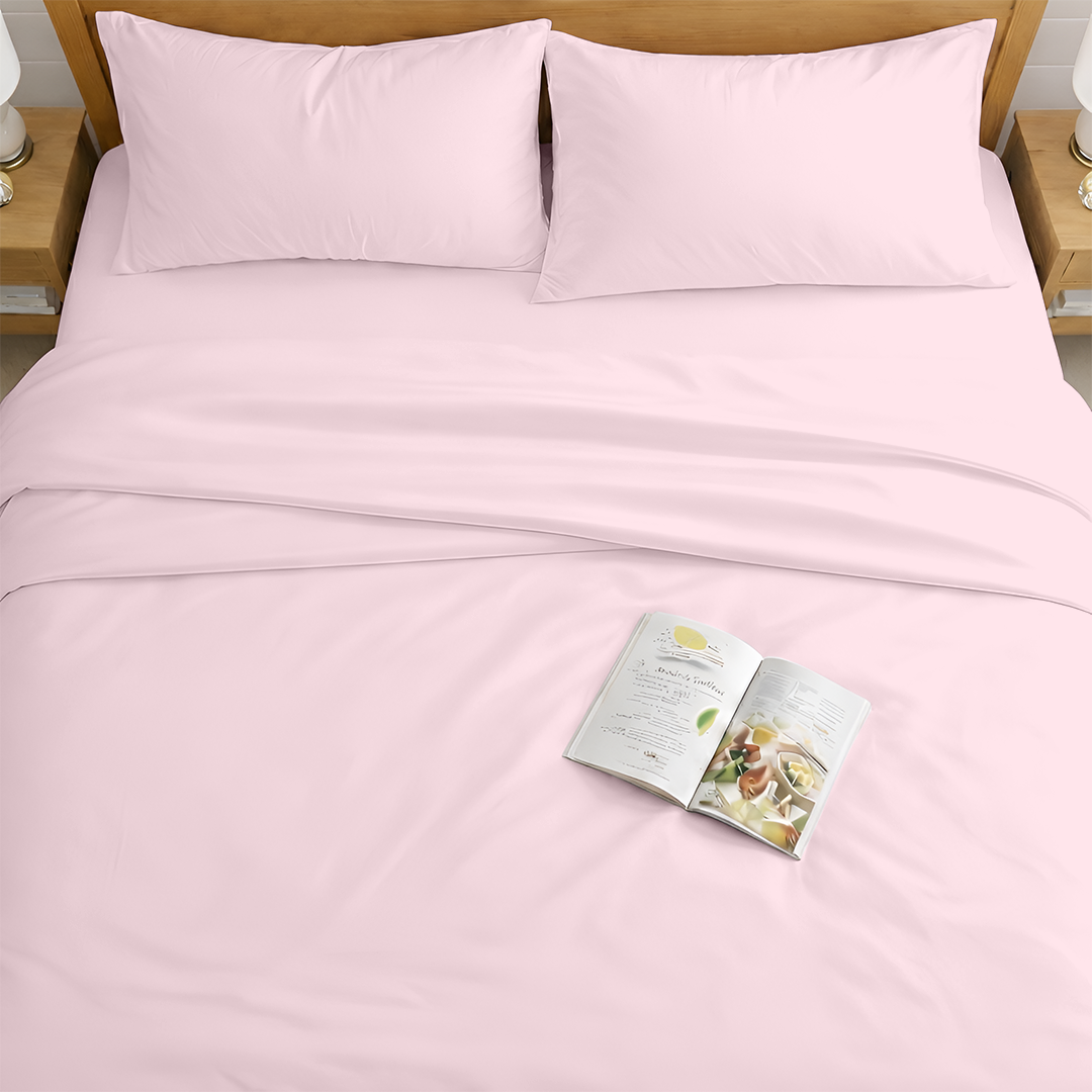 Top view of custom size cotton sheet set