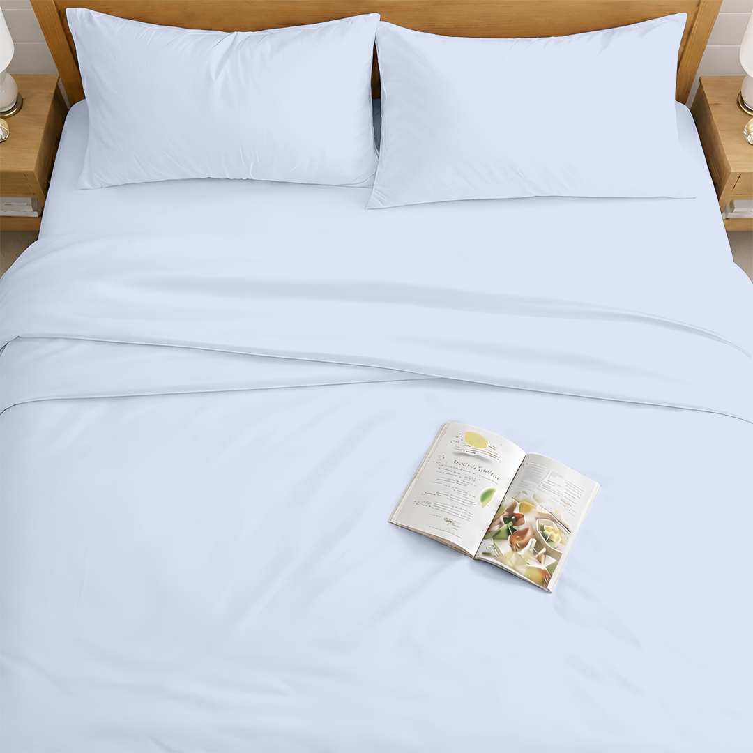 Top view of custom size cotton sheet set