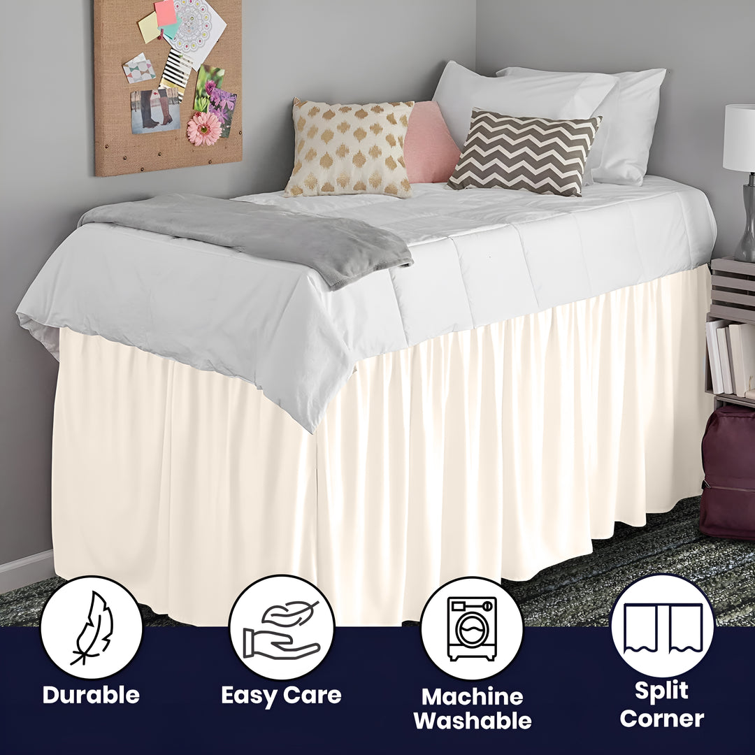 Ruffled Dorm Room Bed Skirt - Dorm Bedding