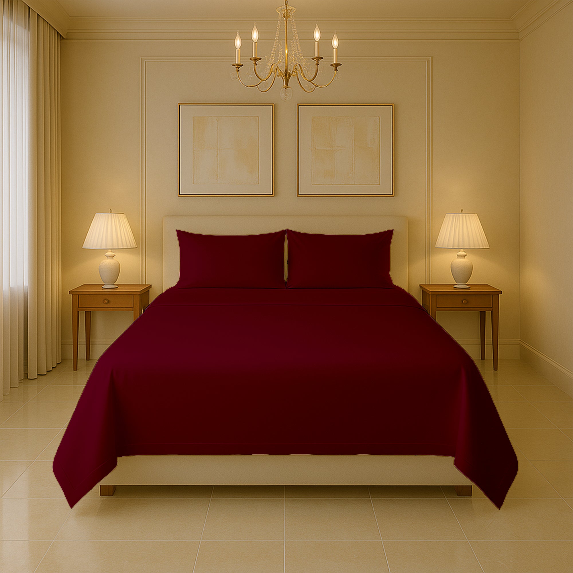 SGI Bedding 400 thread count cotton sheet set with flat sheet, fitted sheet, and pillowcases