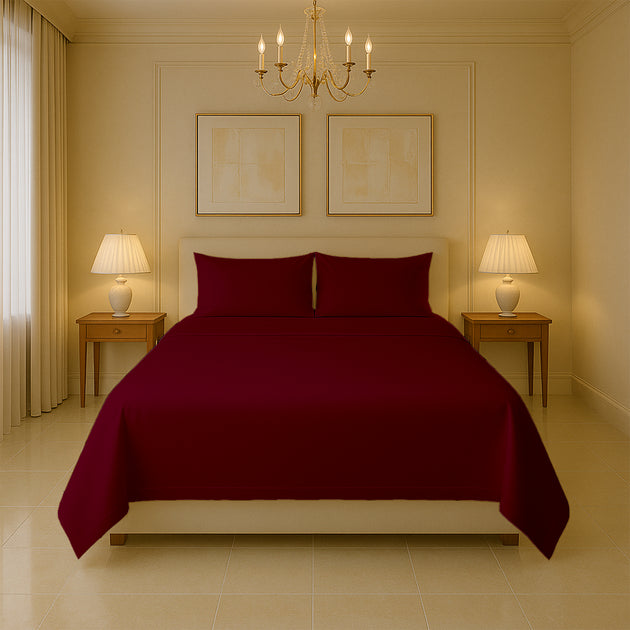 SGI Bedding 400 thread count cotton sheet set with flat sheet, fitted sheet, and pillowcases