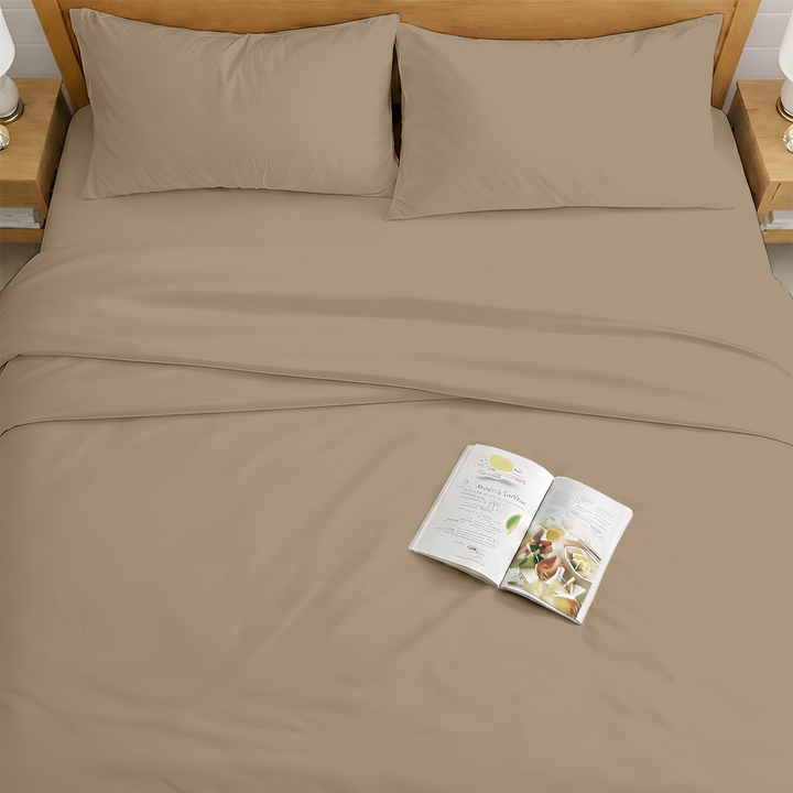 Top view of custom size cotton sheet set