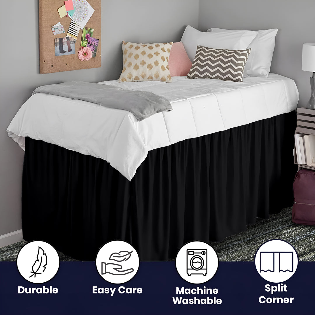 Ruffled Dorm Room Bed Skirt - Dorm Bedding