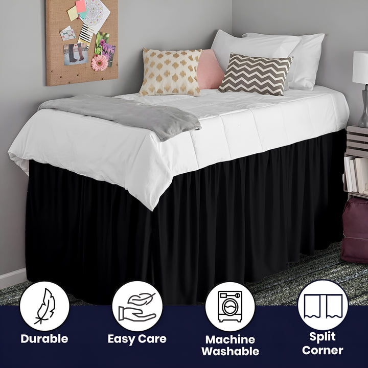 Ruffled Dorm Room Bed Skirt - Dorm Bedding