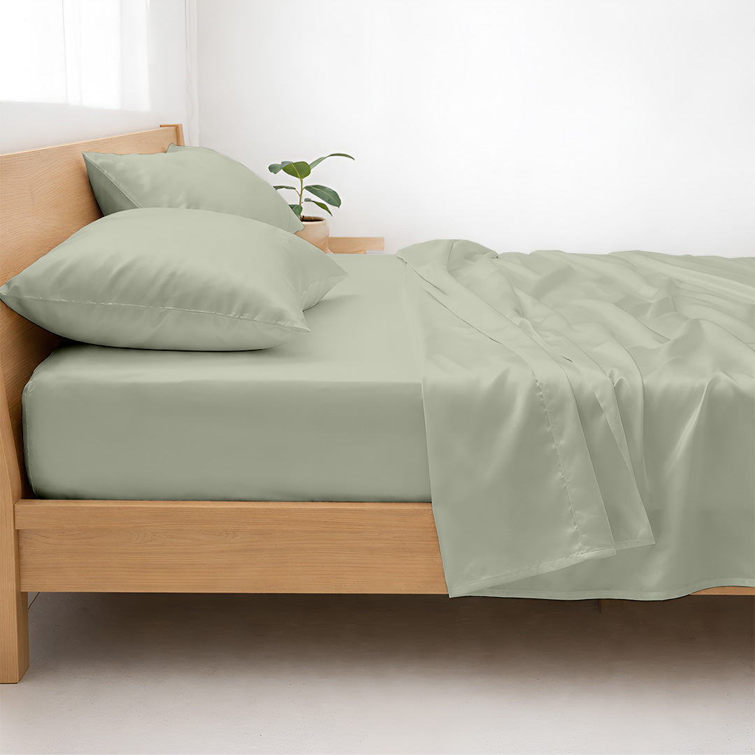 Elastic corner on custom bamboo fitted sheet