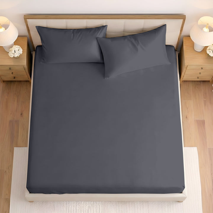 Top view of custom size bamboo fitted sheet