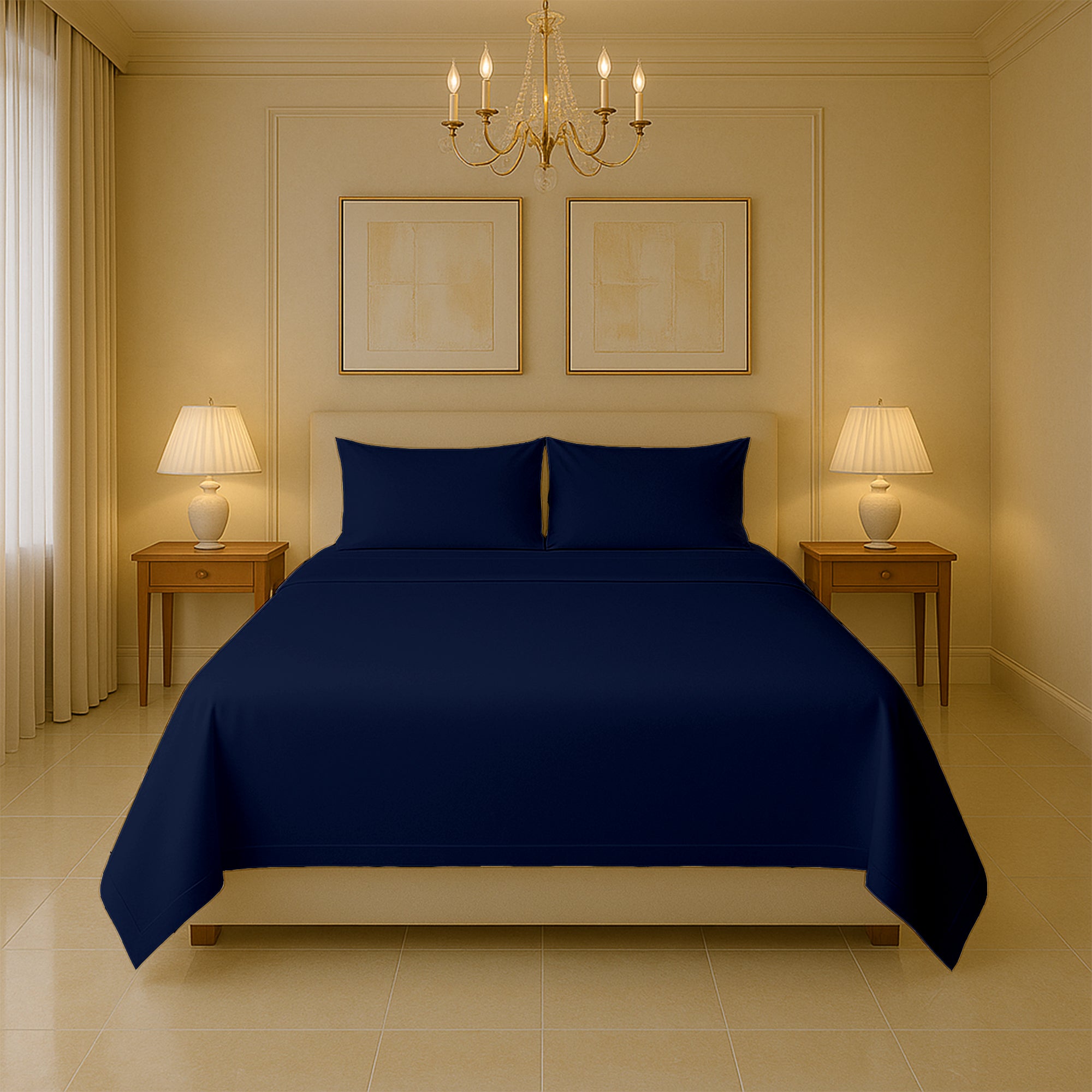 SGI Bedding 400 thread count cotton sheet set with flat sheet, fitted sheet, and pillowcases