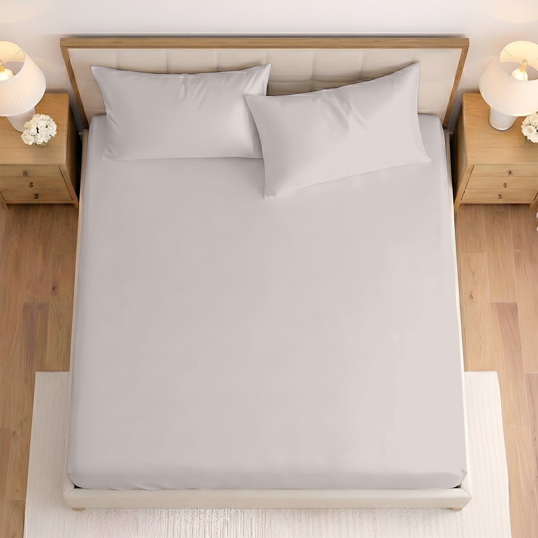 Top view of custom size bamboo fitted sheet