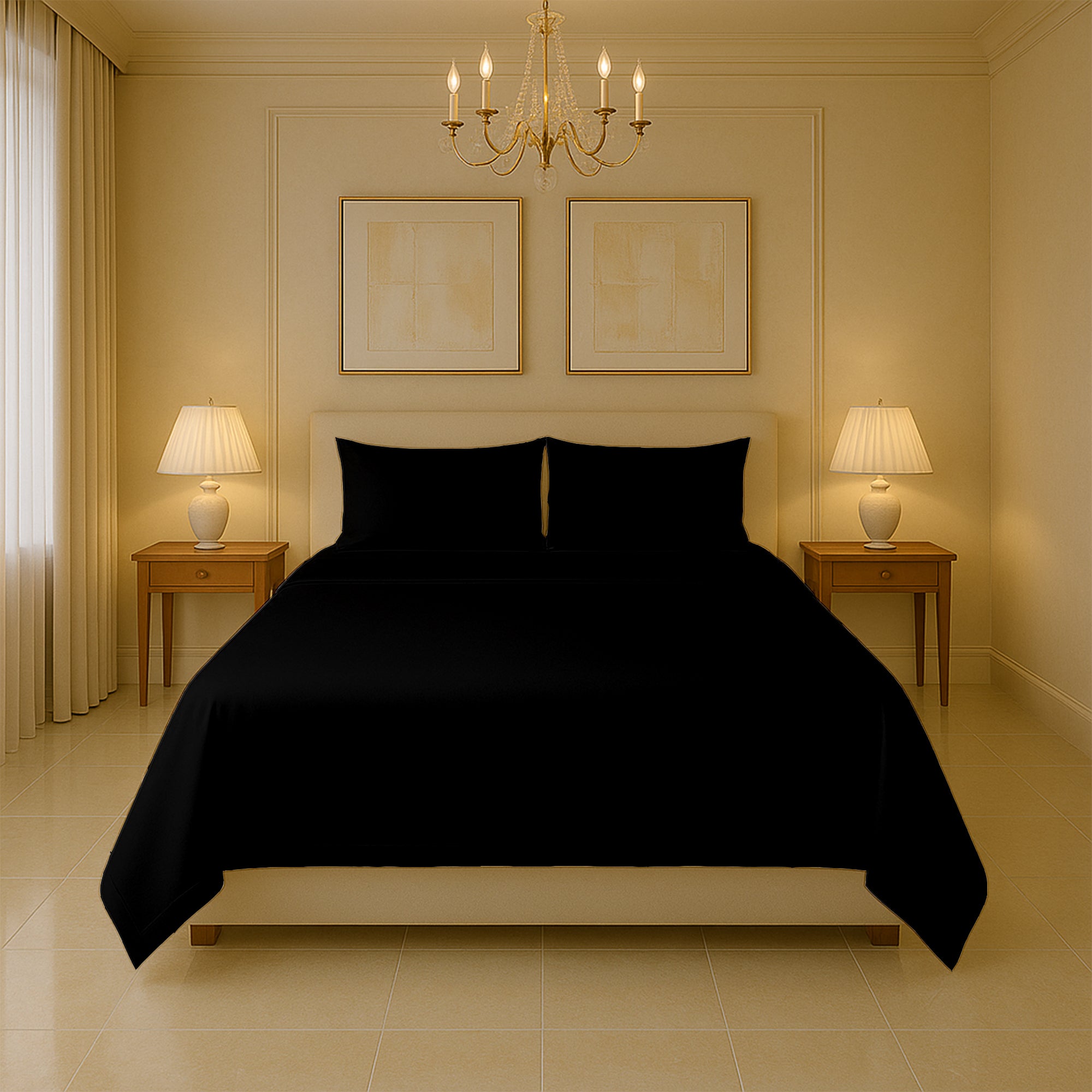 SGI Bedding 400 thread count cotton sheet set with flat sheet, fitted sheet, and pillowcases