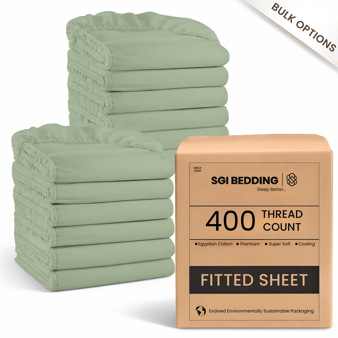 Bulk Hotel Fitted Sheets | 400 TC Egyptian Cotton Wholesale