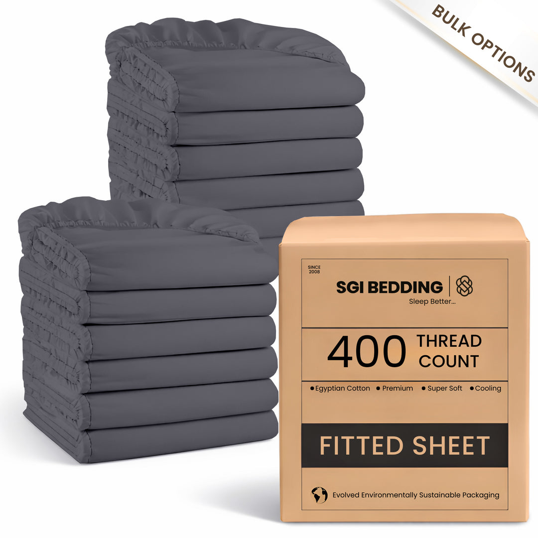 Bulk Hotel Fitted Sheets | 400 TC Egyptian Cotton Wholesale