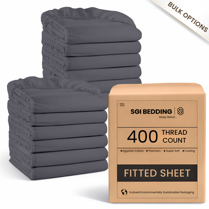 Bulk Hotel Fitted Sheets | 400 TC Egyptian Cotton Wholesale