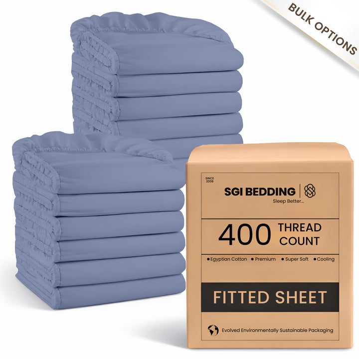 Bulk Hotel Fitted Sheets | 400 TC Egyptian Cotton Wholesale