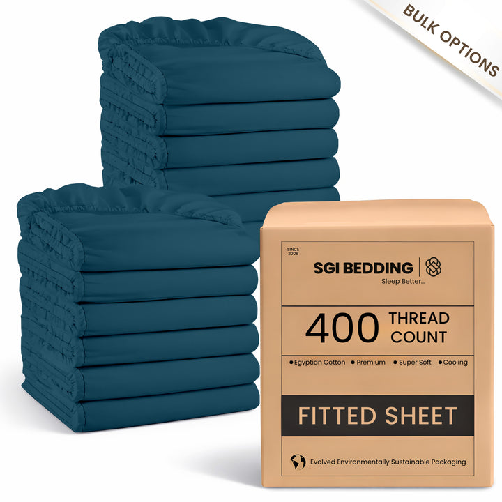 Bulk Hotel Fitted Sheets | 400 TC Egyptian Cotton Wholesale