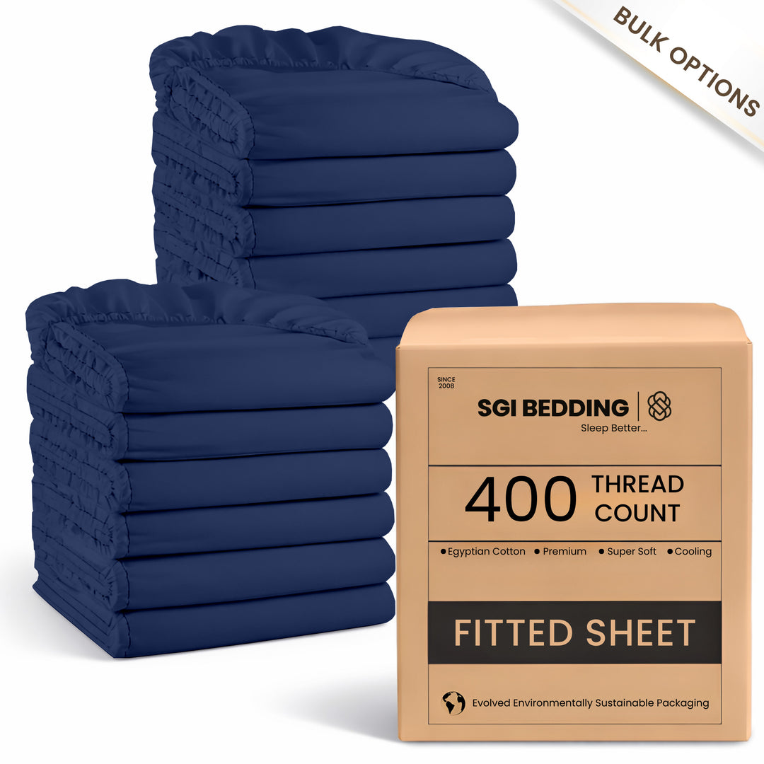 Bulk Hotel Fitted Sheets | 400 TC Egyptian Cotton Wholesale