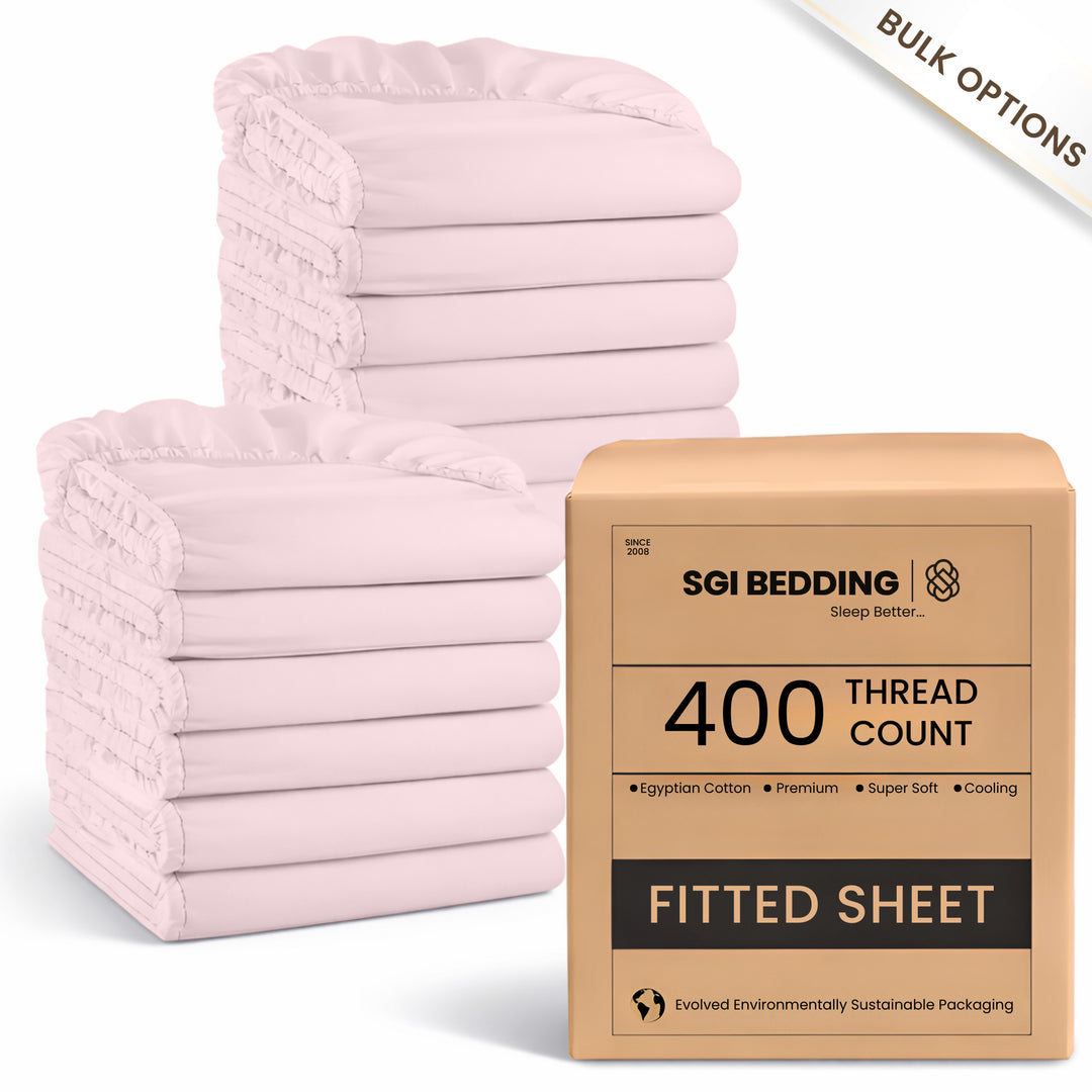 Bulk Hotel Fitted Sheets | 400 TC Egyptian Cotton Wholesale