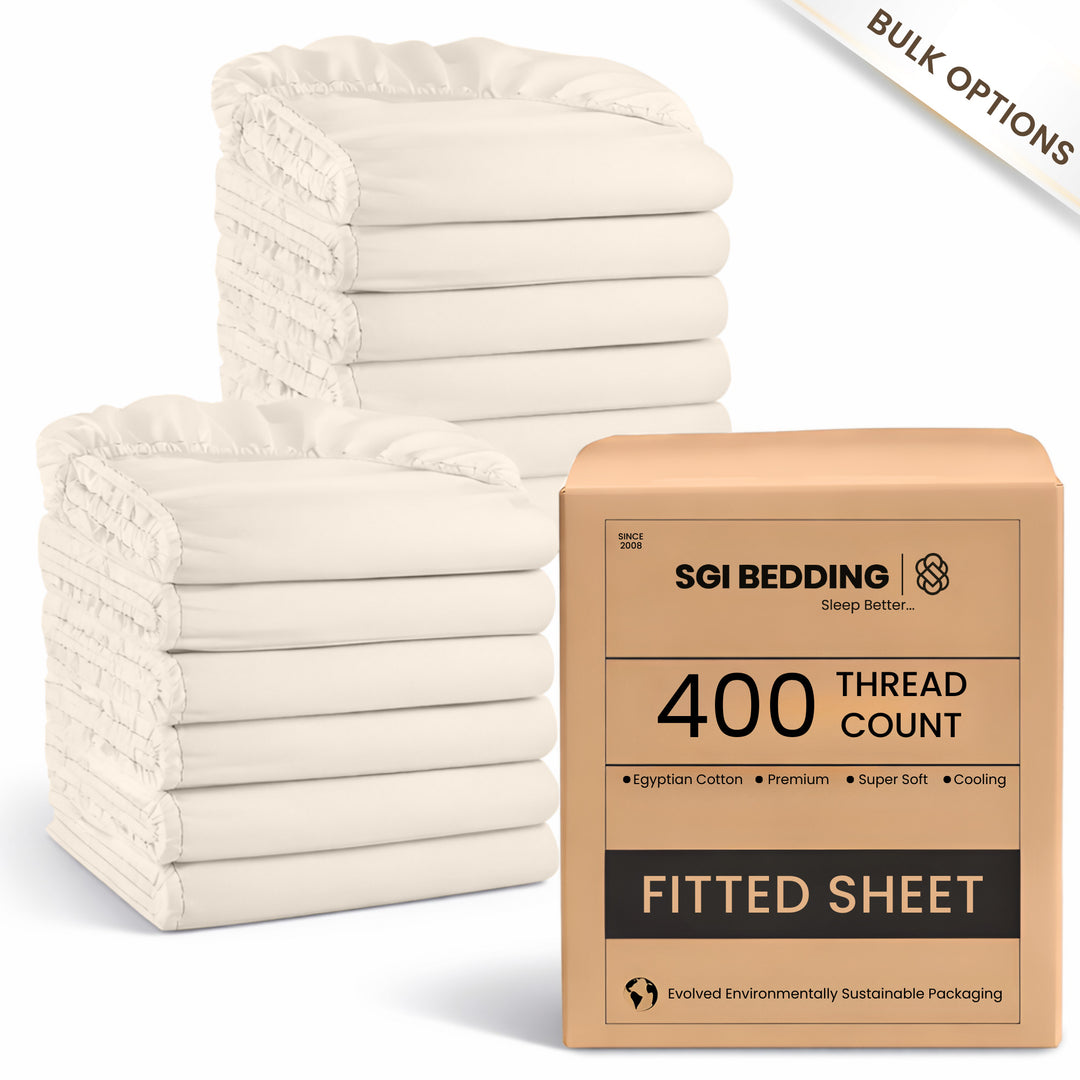 Bulk Hotel Fitted Sheets | 400 TC Egyptian Cotton Wholesale