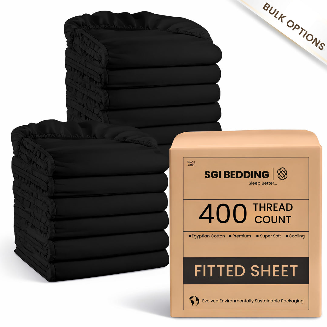 Bulk Hotel Fitted Sheets | 400 TC Egyptian Cotton Wholesale
