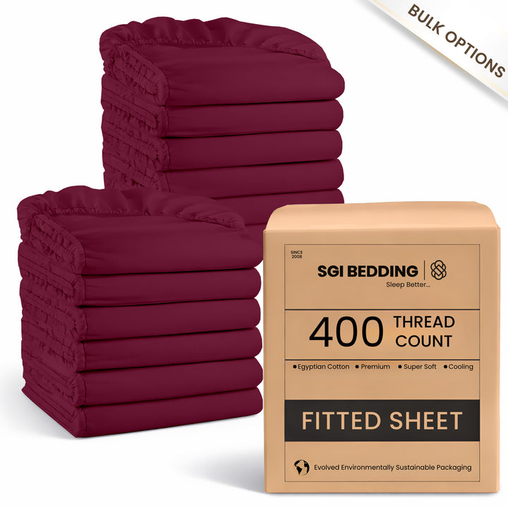 Bulk Hotel Fitted Sheets | 400 TC Egyptian Cotton Wholesale