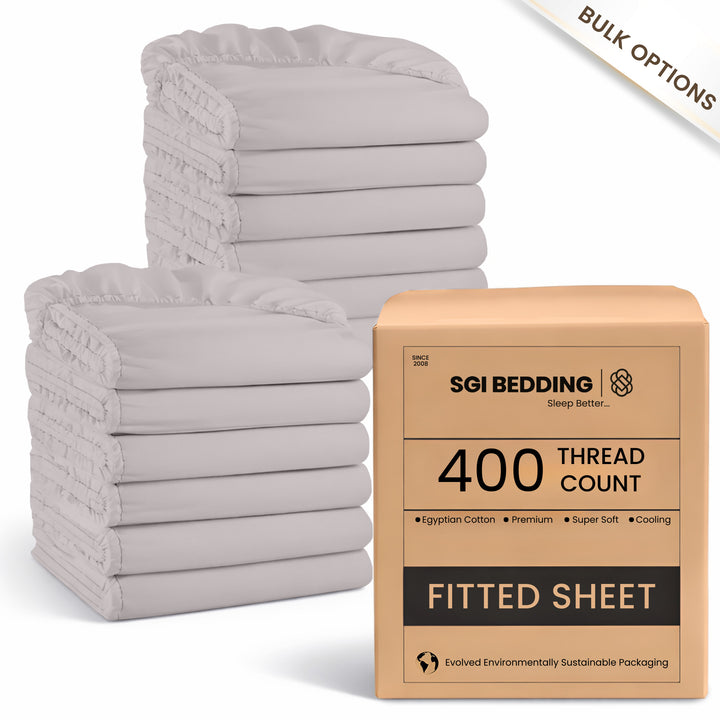 Bulk Hotel Fitted Sheets | 400 TC Egyptian Cotton Wholesale