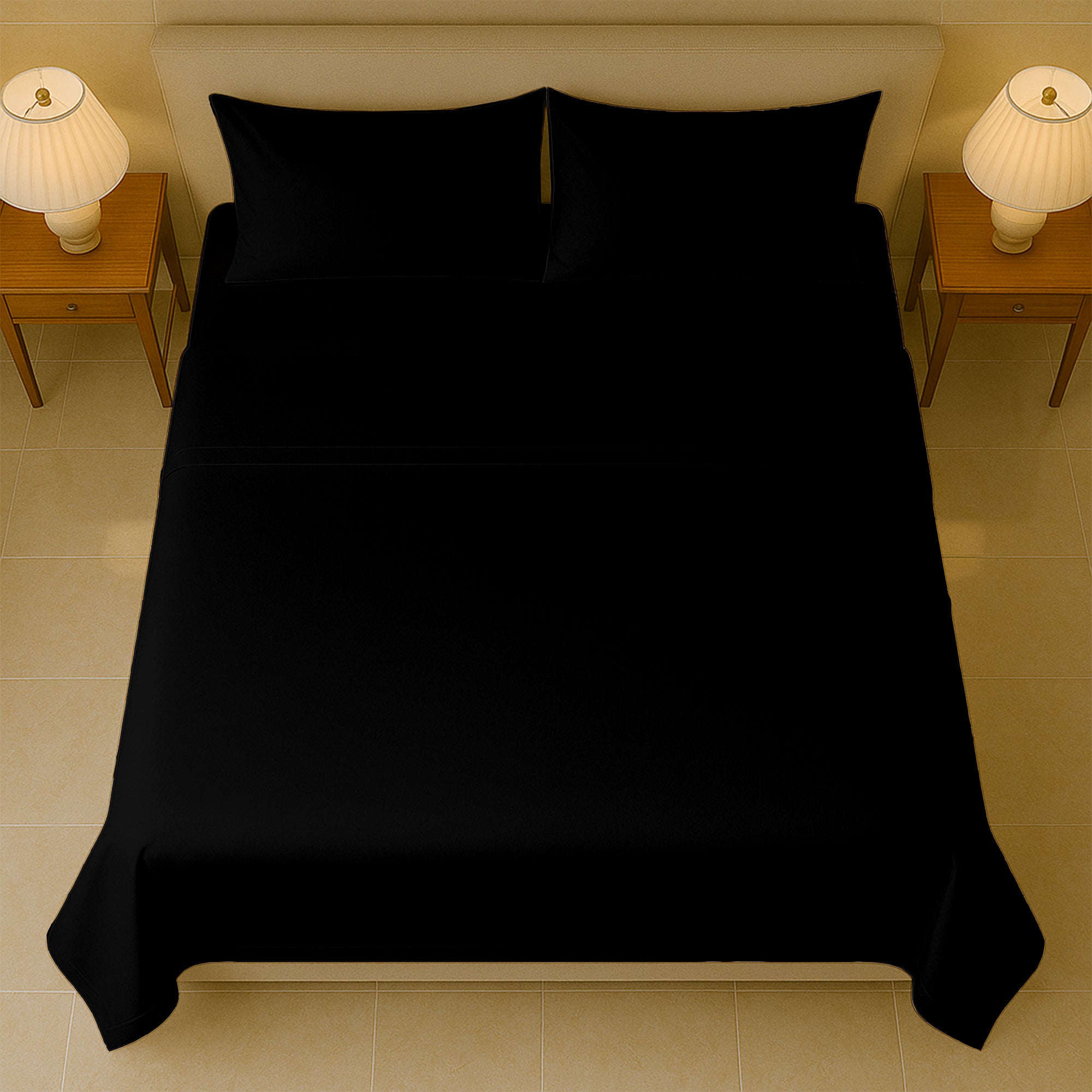 Classic 400 thread count Egyptian cotton sheets set displayed on bed with pillows