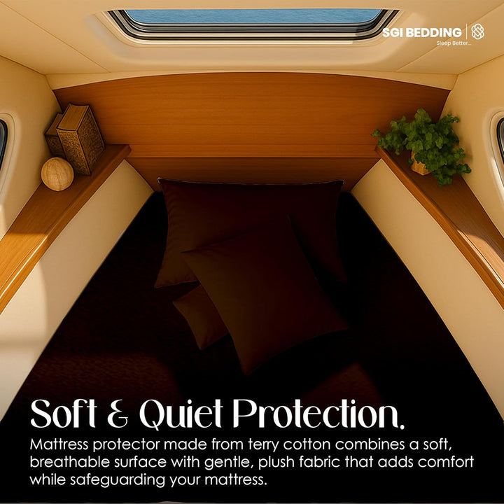 100% Waterproof Mattress Protector for V berth/boat beds