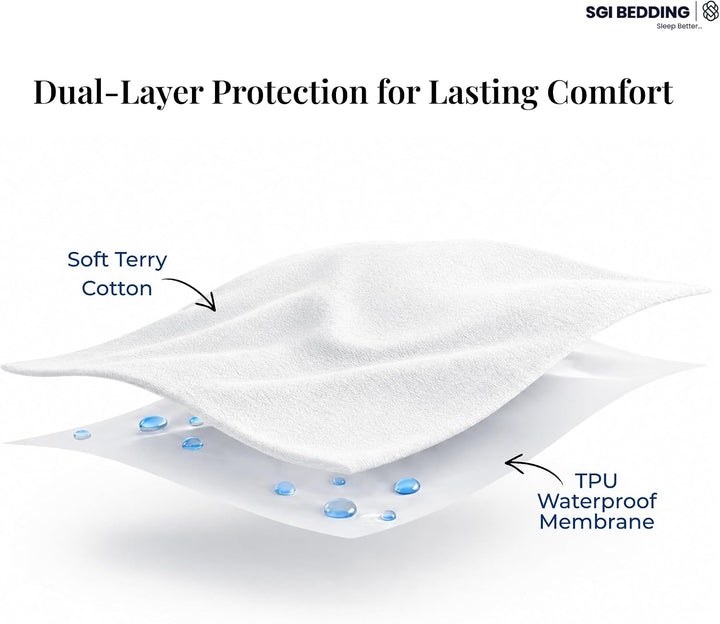 Oversized Mattress Protector – Waterproof, Deep Pocket, Elastic Fit for Large Beds