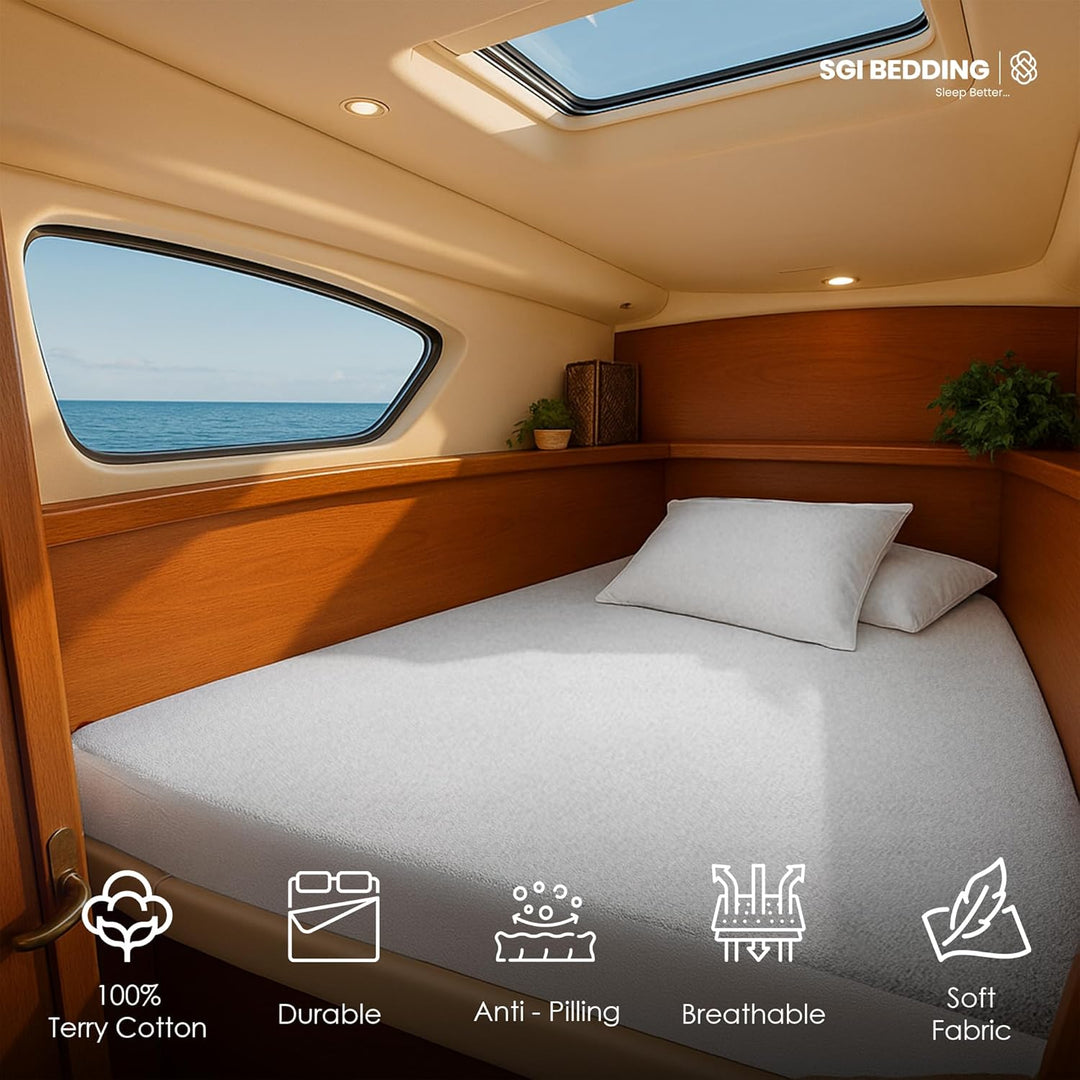 100% Waterproof Mattress Protector for V berth/boat beds