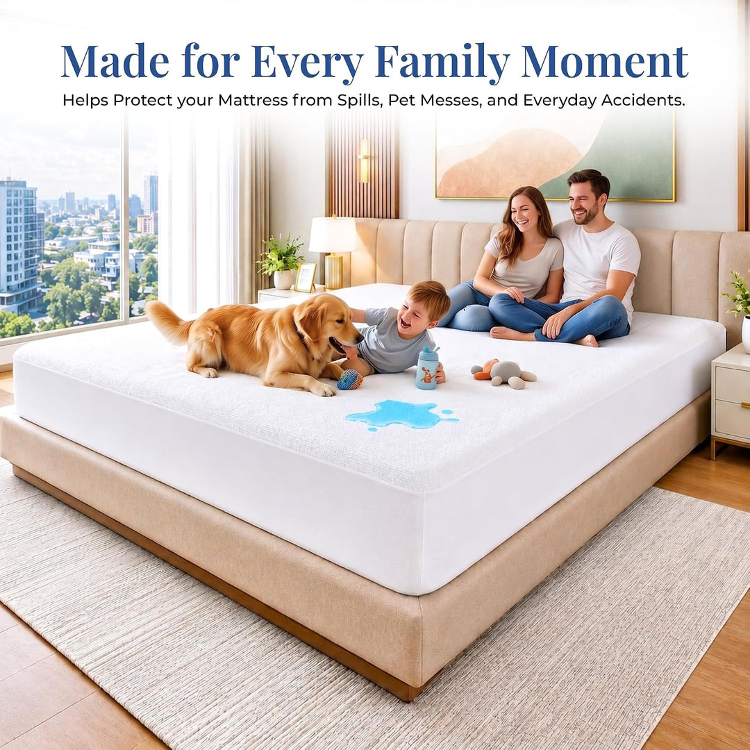 Oversized Mattress Protector – Waterproof, Deep Pocket, Elastic Fit for Large Beds