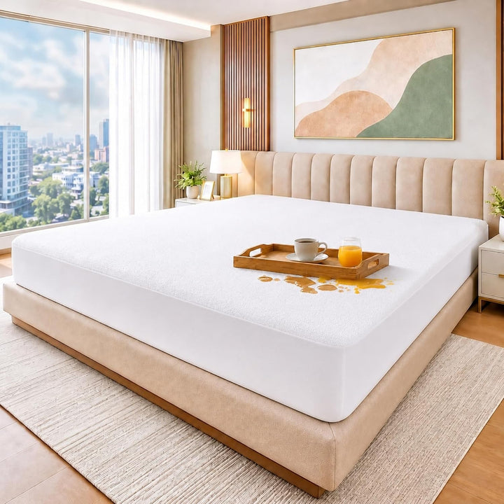 Oversized Mattress Protector – Waterproof, Deep Pocket, Elastic Fit for Large Beds