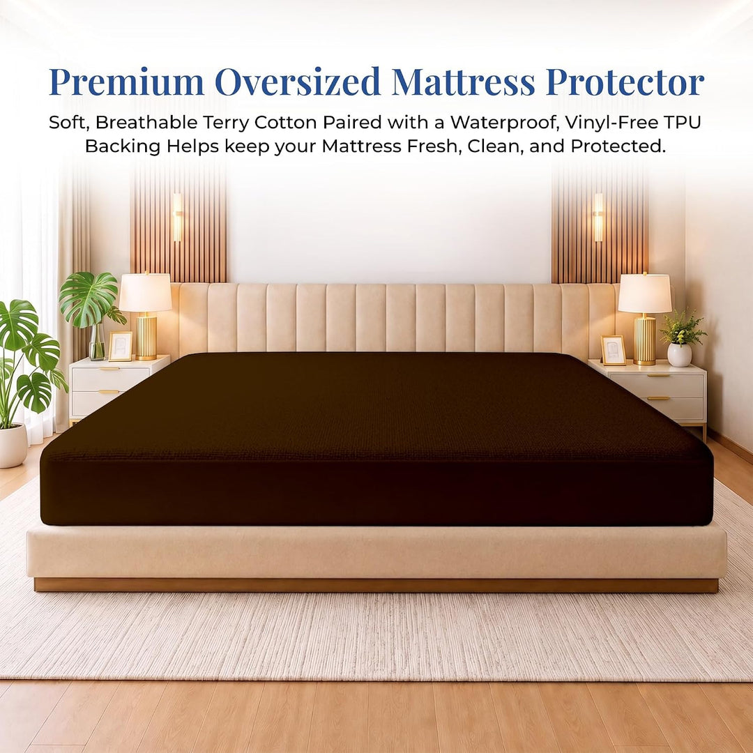 Oversized Mattress Protector – Waterproof, Deep Pocket, Elastic Fit for Large Beds