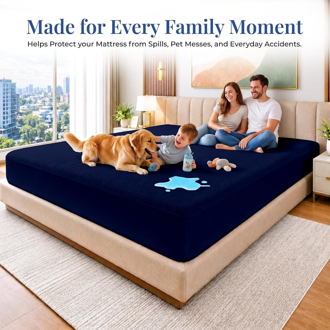 Oversized Mattress Protector – Waterproof, Deep Pocket, Elastic Fit for Large Beds