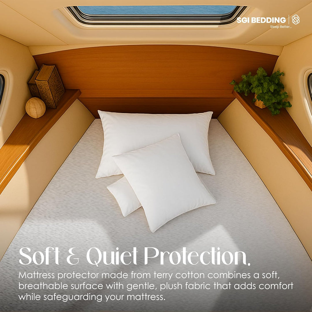 100% Waterproof Mattress Protector for V berth/boat beds