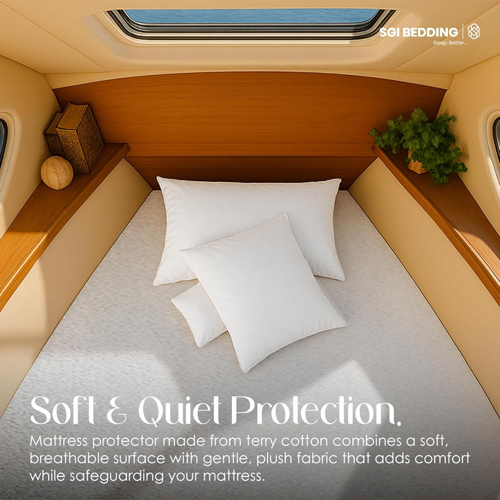 100% Waterproof Mattress Protector for V berth/boat beds