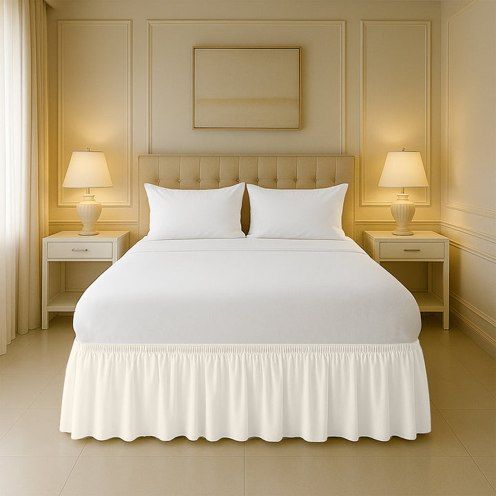 Cotton-like microfiber wrap-around bed skirts for sale