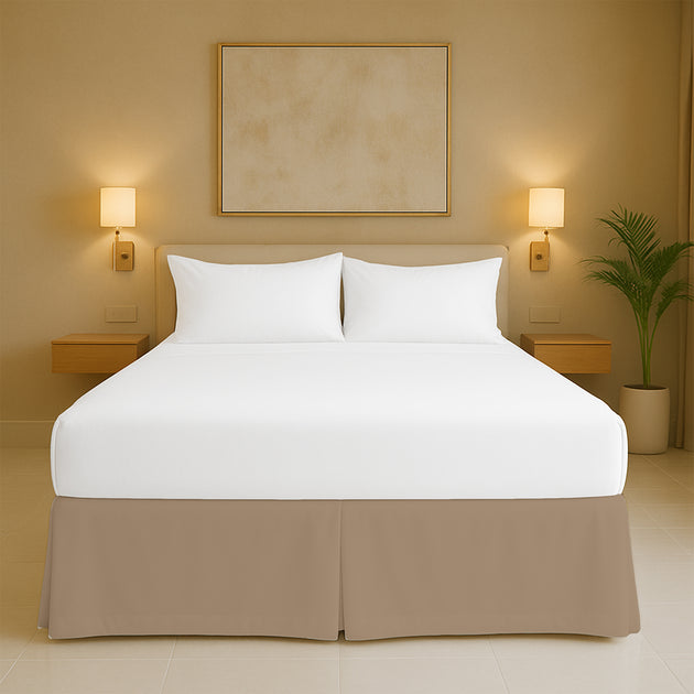 Microfiber pleated bed skirt for full beds with soft finish