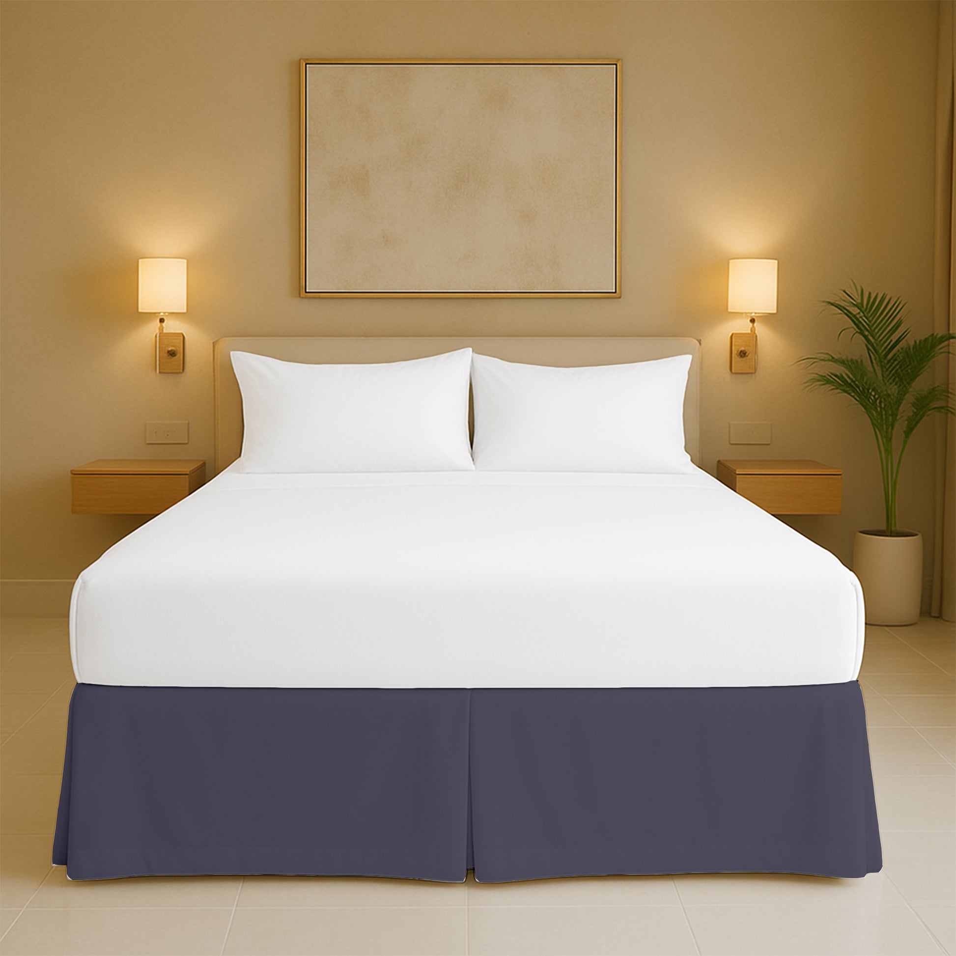 Microfiber pleated bed skirt for full beds with soft finish