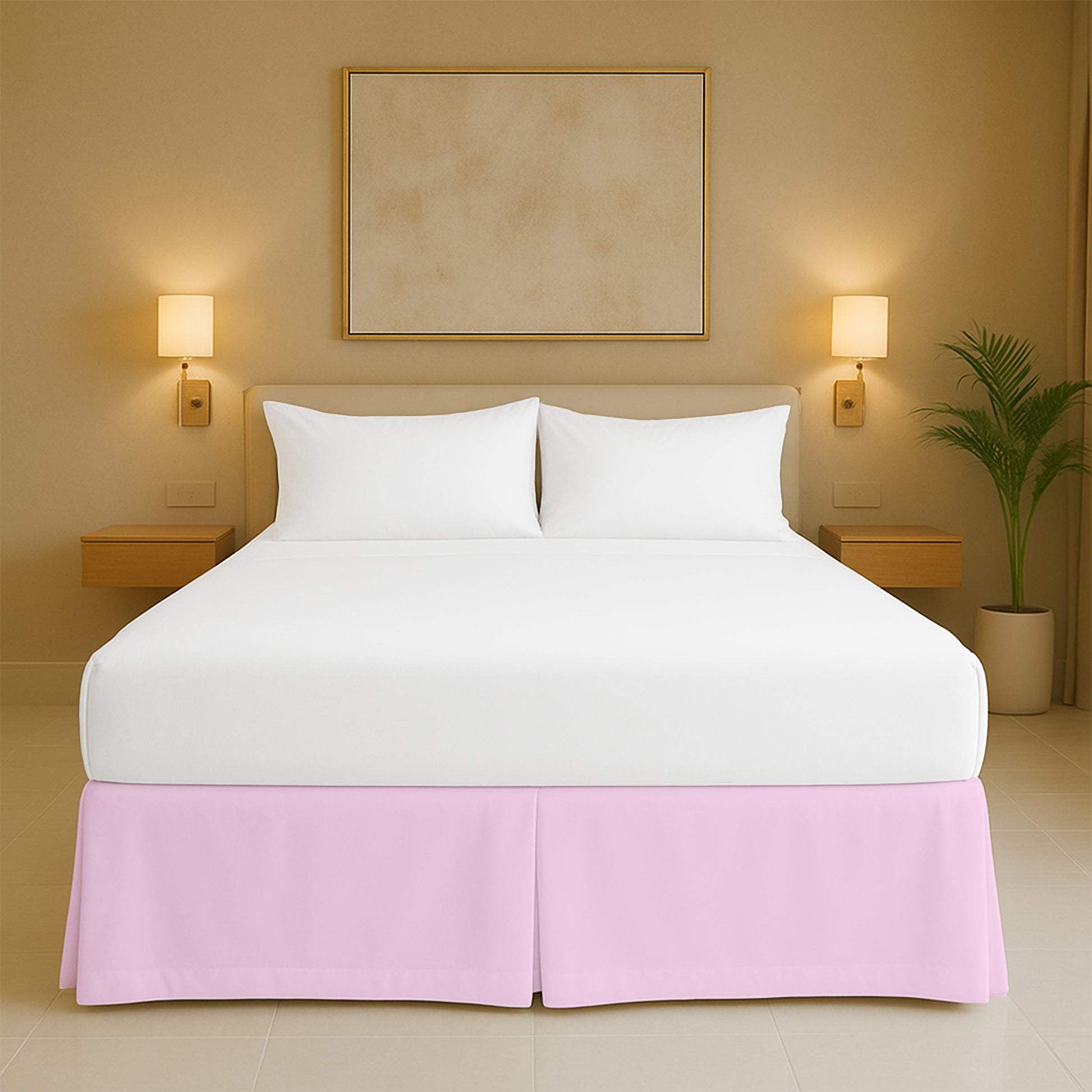 Cotton-like microfiber pleated dust ruffles bed skirts