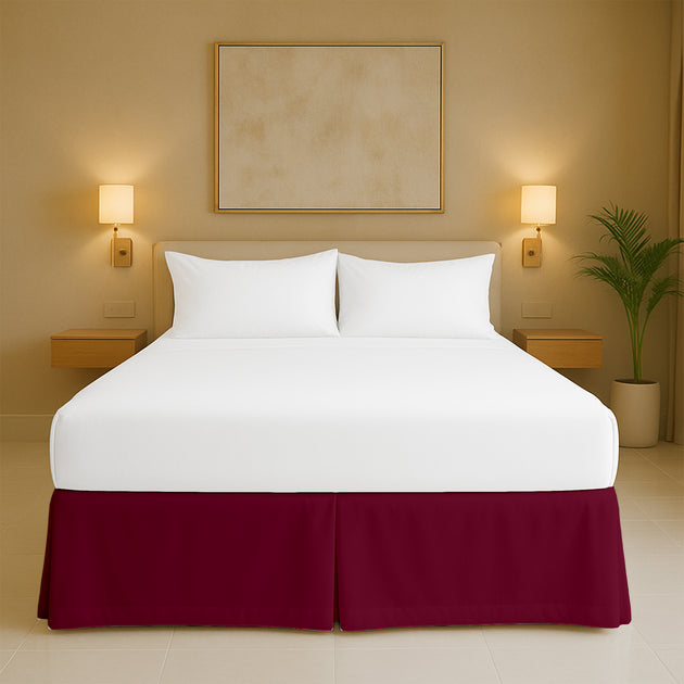 Microfiber pleated bed skirt for full beds with soft finish