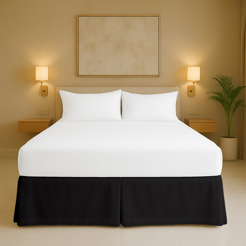 Microfiber pleated bed skirt for full beds with soft finish